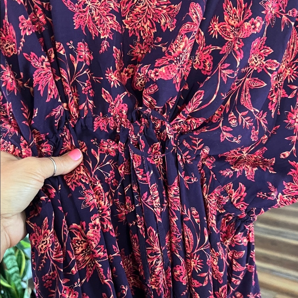 Lands' End Purple & Pink Gathered Waist Floral Cover Up XL - XXL - Picture 2 of 10